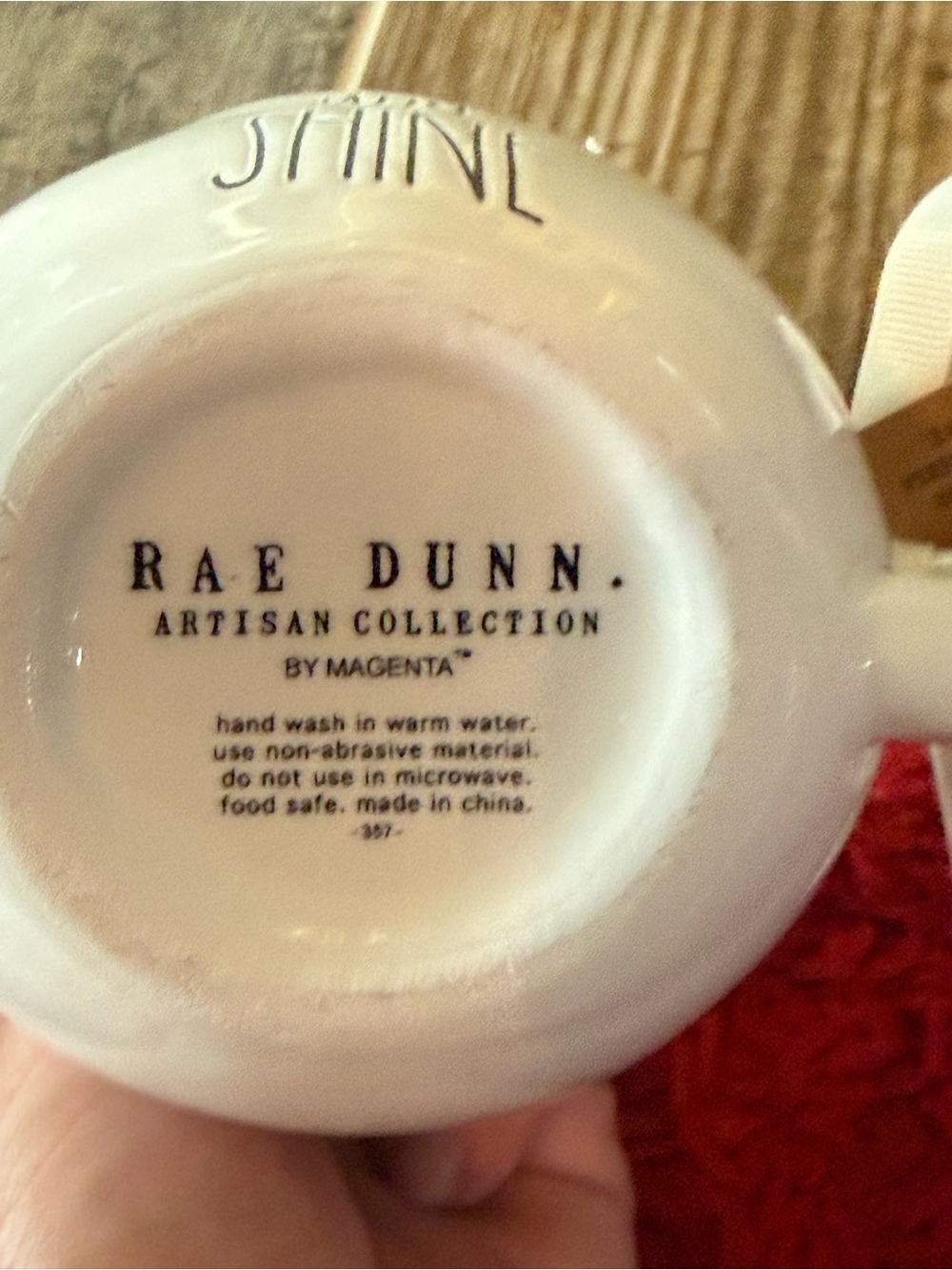 Rae Dunn White and Red 'Rise and Shine' Chicken Mug - Picture 5 of 7